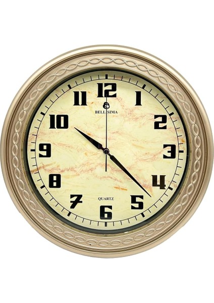 BL-1059 Serisi Klasik Kadran Sessiz Akar 30 cm Duvar Saati Gold