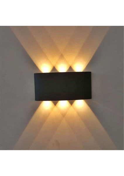 Geldi Dekoratif Çift Yönlü Duvar Aydınlatma LED Aplik Duvar Lambası Cata Haiti 10 Watt Desenli Duvar Aplik (Amber Renk Işık)