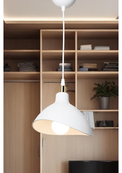 Lightdesign Beyaz Sarkıt Avize Yatak Odası Salon Mutfak Koridor Lamba 22 AGNM44