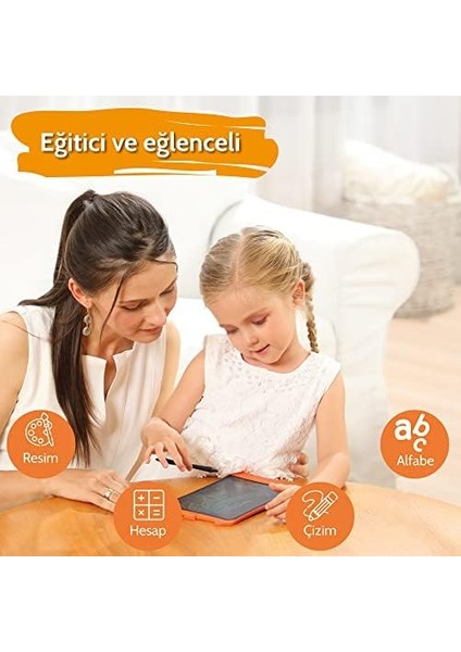 8,5" LCD Dijital Mıknatıslı Renkli Çizim Tableti (Turuncu) fiyatları