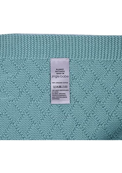 Babe Organik Pamuk Unisex El Örgüsü Su Yeşil Bebek Battaniyesi. modelleri