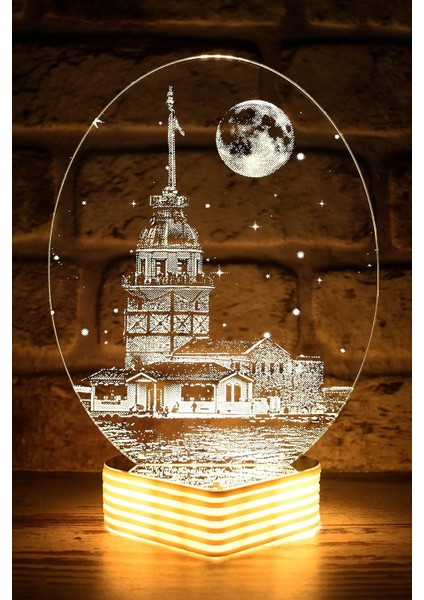 Kız Kulesi Lamba 3D LED Lamba Günışığı