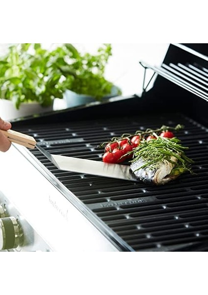 Ahşap Saplı Paslanmaz Çelik Balık Spatulası 37 cm