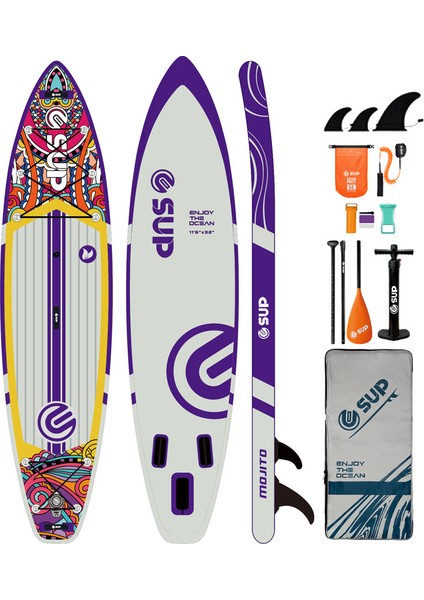 Suplimanı Supboard Paddle Board Şişme Sörf Tahtası Tam Set 350x81x15