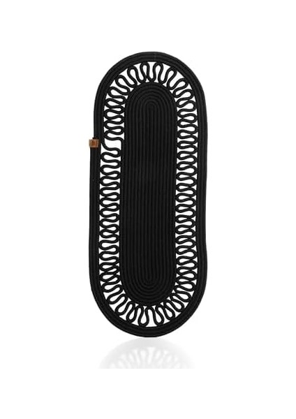 Doğal Jüt Dokuma Masa Örtüsü, Örgülü Sehpa Yolluğu, Oval Masa Örtüsü Yemek Masası Veya Teras Için (Siyah) fiyatları