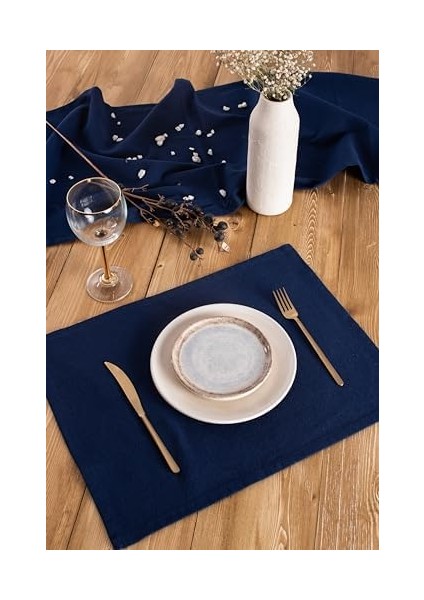Wellstil Premium Keten Amerikan Servisi 35 x 45 (Lacivert, 6) modelleri