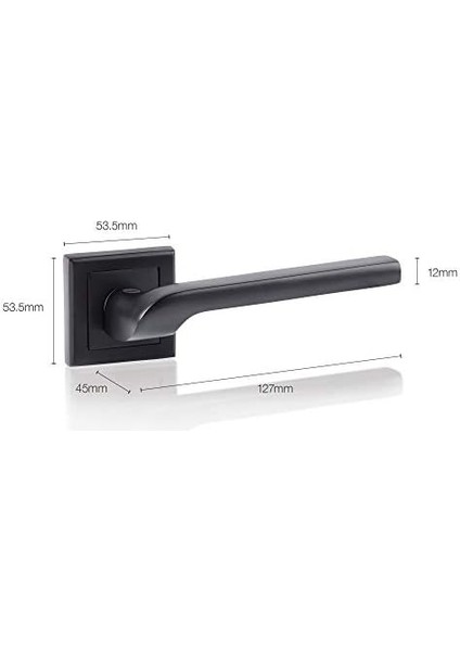 Siena Serisi 35-ZR-8X8-A002-WC-56-11 - Rozetli Wc Tip Kolu - Siyah Mat Kaplama - Parçalar Dahildir, Key Type