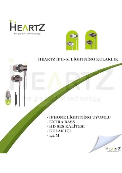 Iph-01 Lightning Kulaklık iphone ile Uyumlu Extra Bass Metal Uçlar Streo Hd Yüksek Ses 1,2m Mikrofonlu Kulak Içi Kulaklık (Gümüş Beyazı) modelleri