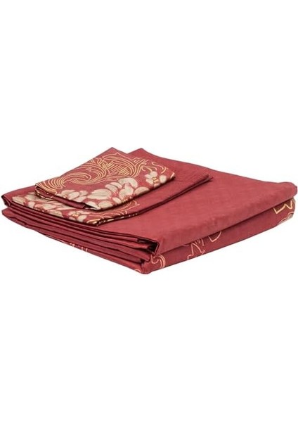 Florian Etnik DESENLI Pamuk Saten Nevresim Takımı, Kırmızı, Çift Kişilik fiyatları