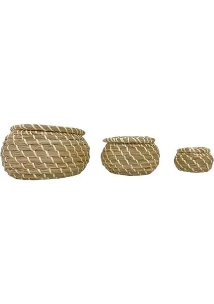 IKE-803.281.45 Fryken Kapaklı Sepet, Deniz Yosunu, Sahil Yulafı, 3'lü Set fiyatları