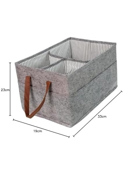 Day Organizer Gri Kumaş Deri Kulplu Keçe 3 Bölmeli Çanta Düzenleyici Organizer (Gri) modelleri