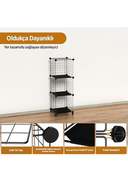 Dekoratif Tel Dolap - 3 Küp