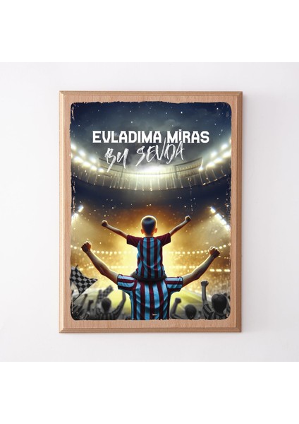 Mavi Taraftarlara Özel Ahşap Tablo 22 x 30 cm