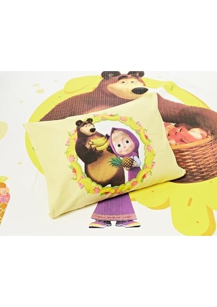 Masha And The Bear Fruity Lisanslı Karakter BASKILI Pamuk Pike Takımı, Çok Renkli, Tek Kişilik (Pike: 160 x 230 cm /lastikli Çarşaf: 100 x 200 cm /yastık Kılıfı: 50 x 70 cm ) modelleri
