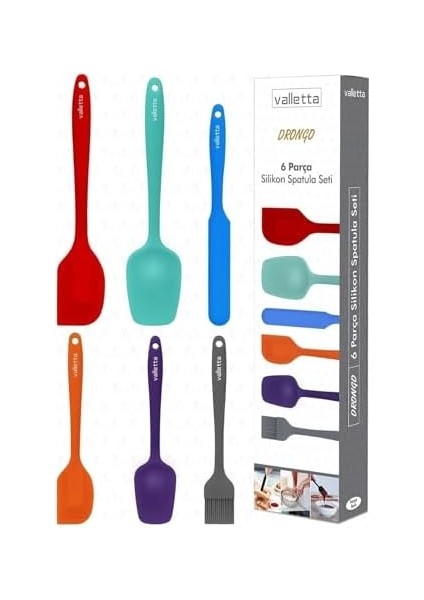Isıya Dayanıklı Yanmaz Yapışmaz Silikon Spatula Seti 6 Parça Karışık Renkli fiyatları