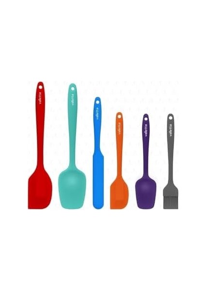 Isıya Dayanıklı Yanmaz Yapışmaz Silikon Spatula Seti 6 Parça Karışık Renkli modelleri