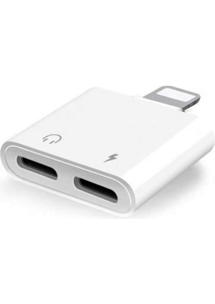 iPhone Lightning 2in1 Şarj Kulaklık Dönüştürücü Jack Adaptör Skart Şarj Çoğaltıcı Splitter iPhone Şarj Çıkışı Çoğaltıcı No 184