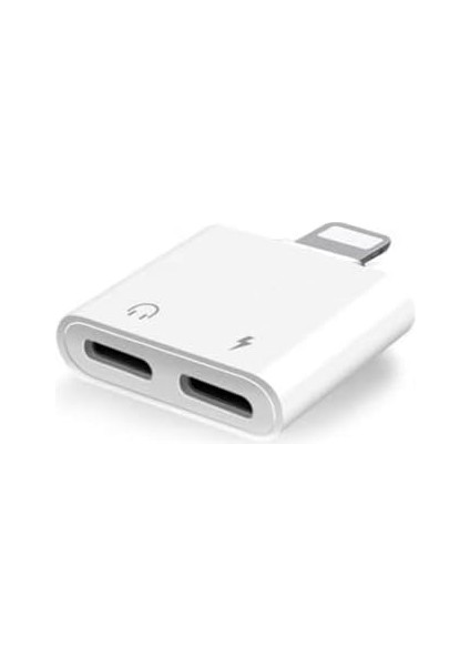 iPhone Lightning 2in1 Şarj Kulaklık Dönüştürücü Jack Adaptör Skart Şarj Çoğaltıcı Splitter iPhone Şarj Çıkışı Çoğaltıcı No 184