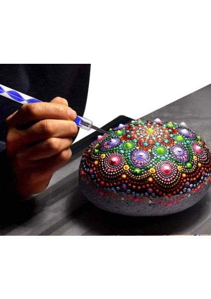 Fabric Dot Taş Görünümlü Ahşap 10 * 10 cm