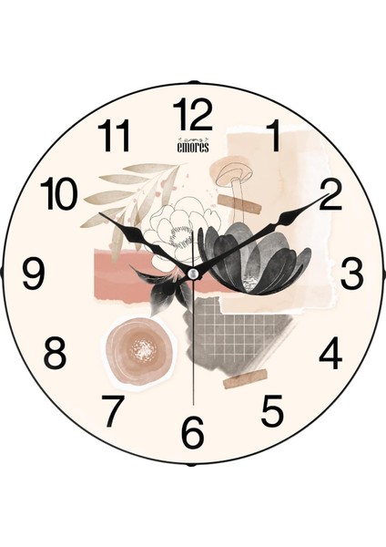 36 cm Gerçek Cam Sessiz Mekanizma Duvar Saati