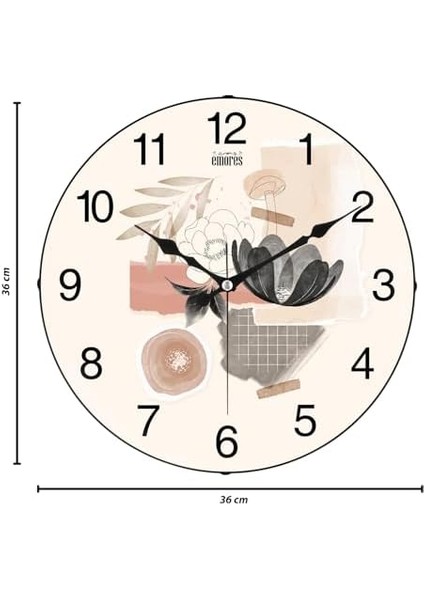 36 cm Gerçek Cam Sessiz Mekanizma Duvar Saati modelleri