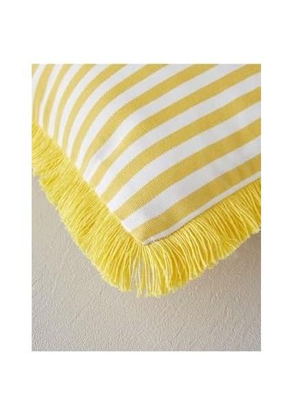 Home Striped Pamuk Dekoratif Kırlent Sarı fiyatları