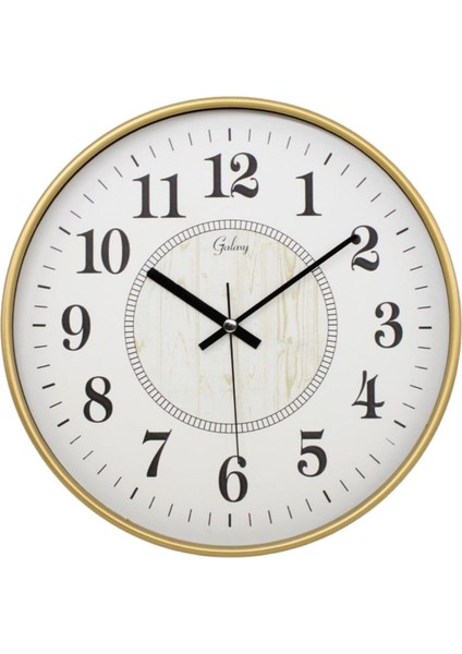 D-218-A-2 Eskitme Kadran 30 cm Sessiz Akar Duvar Saati Gold