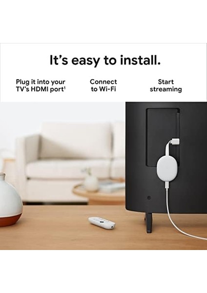 Tv (4k) Özellikli Chromecast - Sesli Arama İle Streaming Stick Entertainment - 4k Hdr'de Filmler, Şovlar Ve Canlı Tv Izleyin fiyatları