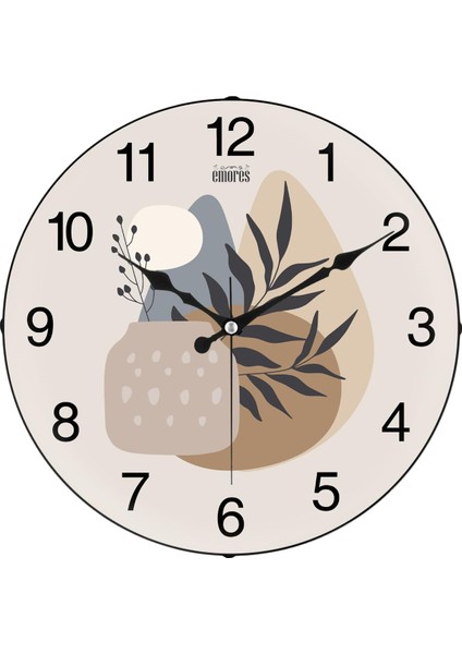 36 cm Gerçek Cam Sessiz Mekanizma Duvar Saati