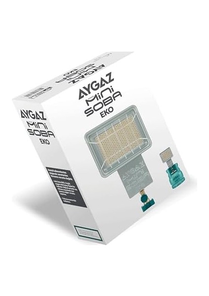 Mini Soba Eko, Kamp Sobası, Seramik Taş Doku, Entegre Regülatör, Hassas Musluk Ayarlı Kamp Sobası Gazlı, Kolay Musluk Montajı, 1,4 Kw Isı Gücü