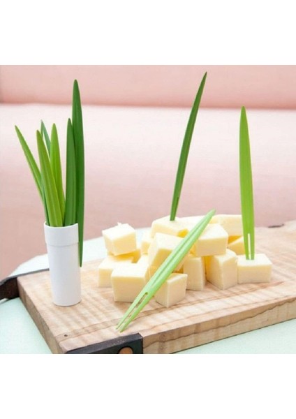 Yaprak Şeklinde Kokteyl Çubuğu, 10'lu Set, Gıda Güvenli Plastik, Çift Uçlu Pratik Tasarım, Tekrar Kullanılabilir, Şık ve Fonksiyonel Sunum Çubuğu, Atıştırmalık ve Kokteyl Sunumları İçin İdeal