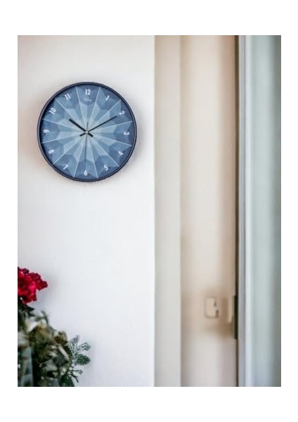 D-218-F-1 Modern Kadran 30 cm Sessiz Akar Duvar Saati Mavi fiyatları