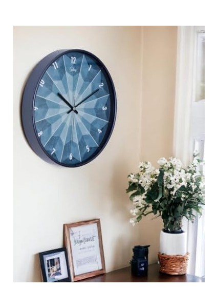 D-218-F-1 Modern Kadran 30 cm Sessiz Akar Duvar Saati Mavi modelleri