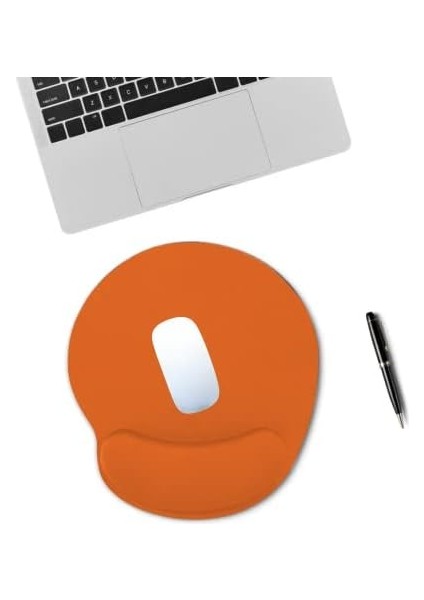 Deer Siyah Bilek Destekli Mouse Pad,ergonomik Kaymaz Taban,oyun ve Ofis Için Fare Altlığı,suya Dayanıklı (Turuncu)