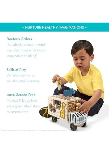& Doug Safari Hayvan Kurtarma Kamyonu, Ahşap Oyuncak Araçlar, Gelişimsel Oyuncak, 3+, Erkek ve Kız Çocuk Için Hediye fiyatları