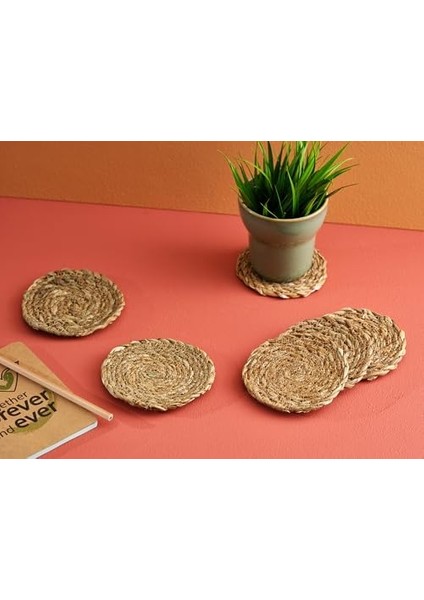 Ahşap Hasır Bardak Altlığı 6 Adet modelleri