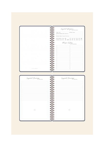 12,5 x 18 cm Spiralli Sert Kapak Lastikli Seyahat Defteri - Lacivert fiyatları