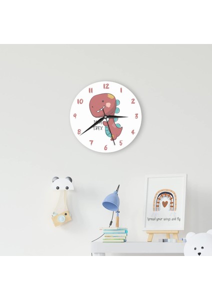 Odası Için Sevimli Dinozor Tasarımlı Duvar Saati