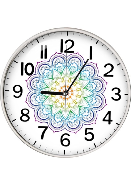 Mandala Duvar Saati 29 cm Slim Kasa