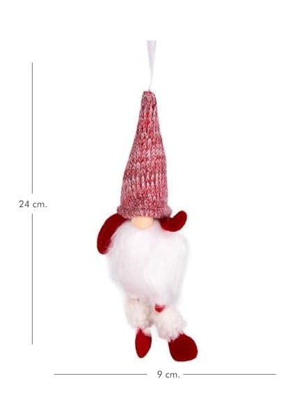 Yılbaşı Ağaç Süsü Noel Baba Figürü Işıklı Kısa Kollu Kırmızı-Beyaz 9 x 24 cm . fiyatları