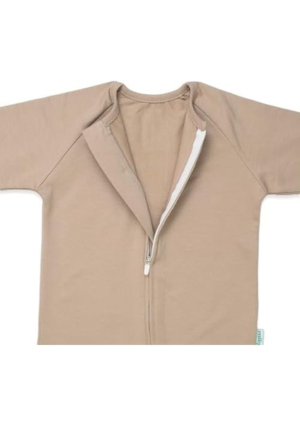 Organik Pamuk Çocuk Ayaklı Uyku Tulumu - 1 Tog - (12-18 Ay) - Kum Beji modelleri