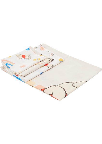 Winnie The Pooh Balloon Karakter BASKILI Pamuk Nevresim Takımı, Çok Renkli, Bebek (Nevresim: 100 x 150 cm /çarşaf: 120 x 180 cm / 2 Adet Yastık Kılıfı: 35 x 45 cm )