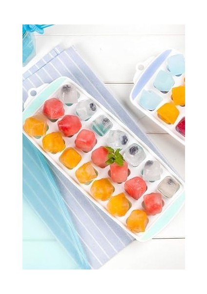 Materazzi 21 Bölmeli Silikon Tabanlı Ergonomik Dondurma Kalıbı Küp Buz Saklama Kabı Sunumluk VLT1458 fiyatları