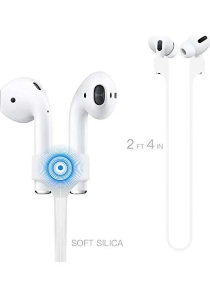 Boyun Askı Ipi Tutucu Silikon Ip Basic Beyaz Apple Airpods 1 2 Airpods 3 Airpods Pro ile Uyumlu Ürün
