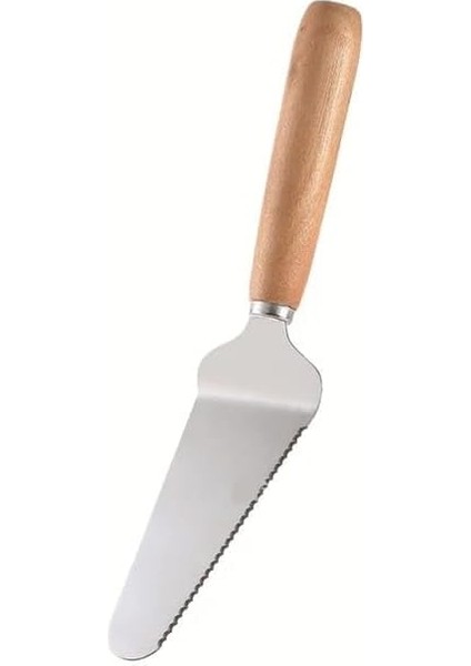Home Tırtık Kenarlı Üçgen Mutfak Spatulası,pasta,pizza ve Mutfak Için Spatula,pasta Pastacılık Ahşap Saplı Paslanmaz Çelik Spatula fiyatları