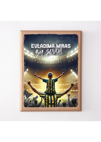 Lacivert Taraftarlara Özel Ahşap Tablo 22 x 30 cm