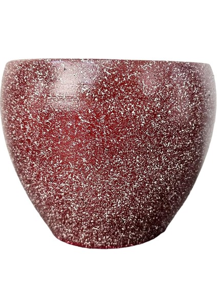 Tasarımı Ev Dekorasyon Bordo Granit Toprak Saksı Saksılık Salon Çiçeklik - 15 cm