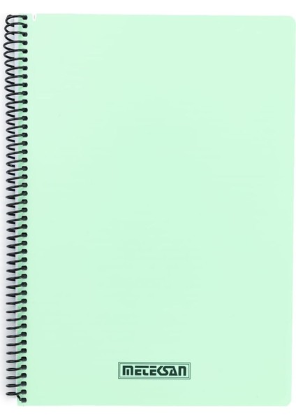 Karina Pastel Serisi, A4 100 Yaprak Kareli Pp Kapaklı Spiralli Defter, Yeşil