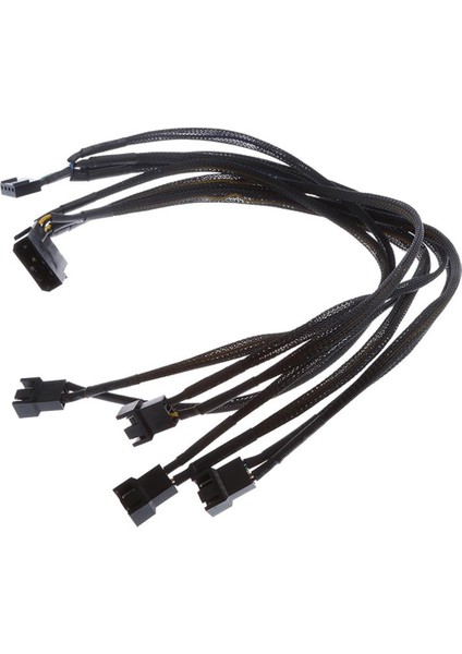 Siyah Net Kollu Ide Molex - 4 x 4-Pins Pwm Cpu Kasa Soğutma Fanı Splitter Hub Güç Adaptörü Kablosu, 1x4 (Yurt Dışından)