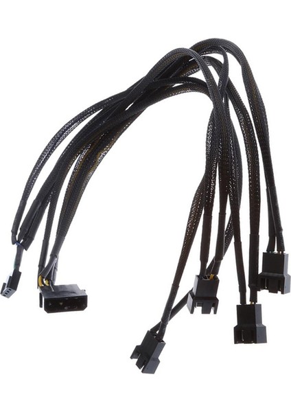 Siyah Net Kollu Ide Molex - 4 x 4-Pins Pwm Cpu Kasa Soğutma Fanı Splitter Hub Güç Adaptörü Kablosu, 1x4 (Yurt Dışından)